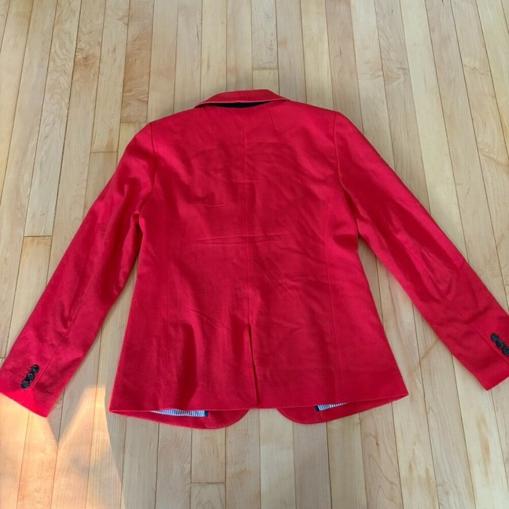 J. Crew Parke Blazer Women's 6 Red Wool blend Preppy Schoolboy Old Money Lined - Picture 6 of 14